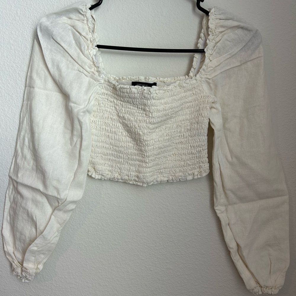 FOREVER 21 LONG SLEEVE CROP TOP
